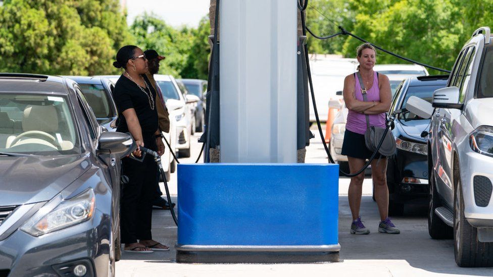 Fears over fuel shortages spurred some customers to panic buy petrol in the United States.