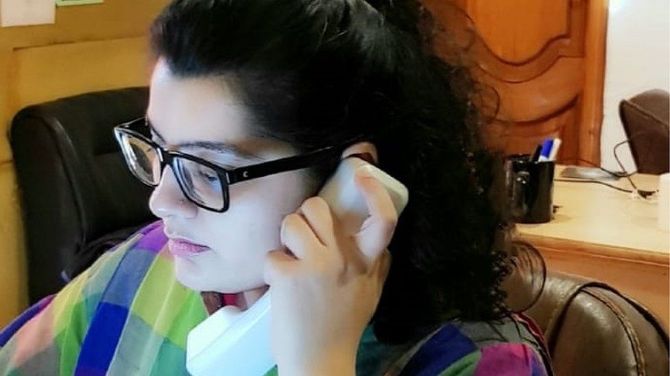 Jannat Fazal manages a cyber-harassment phone helpline in Pakistan