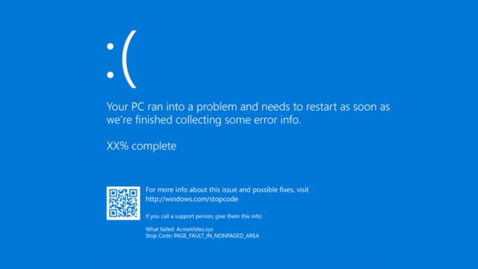 У синего экрана смерти Microsoft Windows также есть печальное лицо, которое было добавлено в 2012 году.