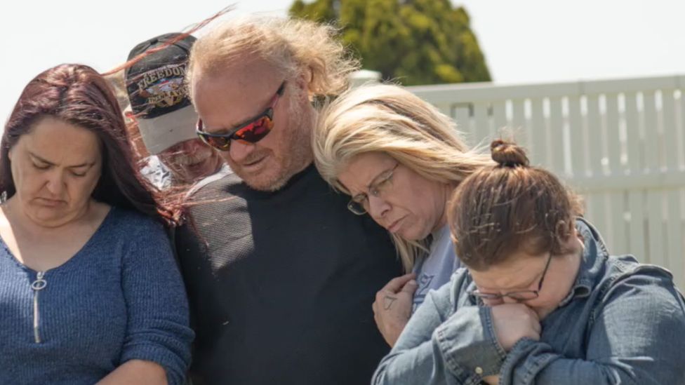 Rob and Danielle at the funeral