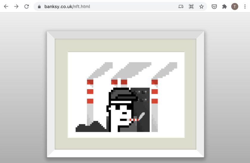 The fake Banksy NFT was advertised on the artist's official website