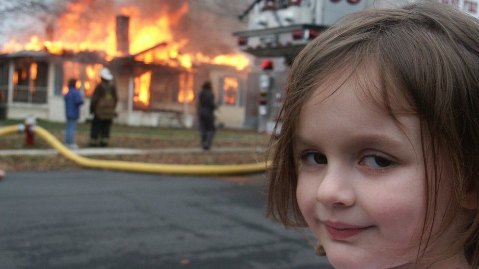 The Disaster Girl meme, featuring Zoë Roth won a photography prize in 2008 and went viral when it was posted online