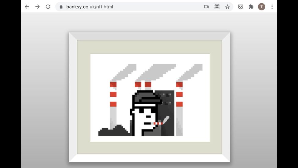 Бэнкси предупредили о недостатке веб-сайта до взлома NFT 1 The fake Banksy NFT was advertised on the artist's official website
