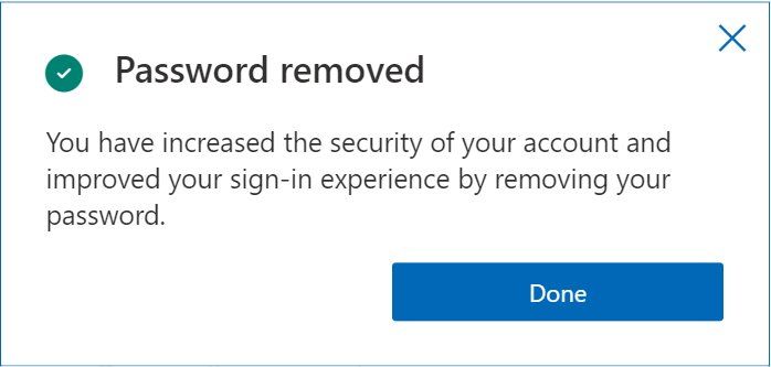 Microsoft's messaging tells customers no passwords are more secure