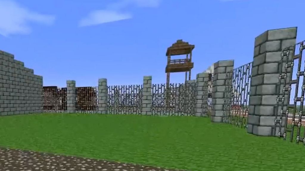 A user-built Nazi concentration camp in Minecraft