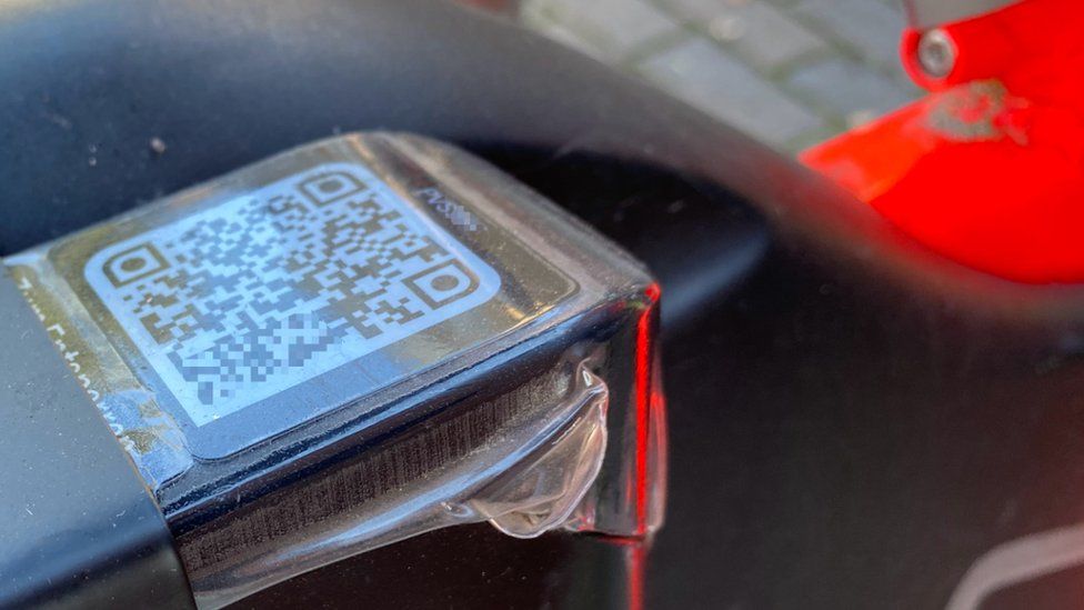 Image caption, The QR codes will be protected with a clear screen
