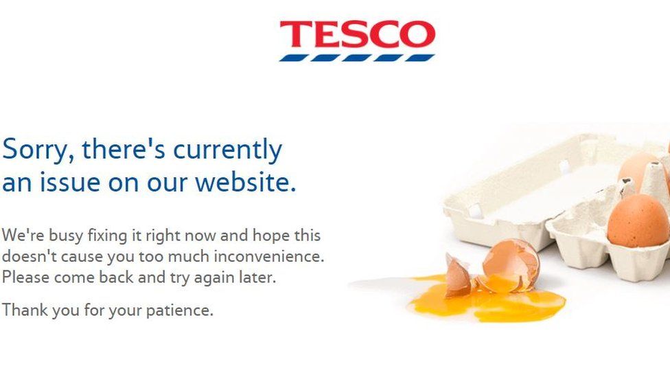 Резервное копирование веб-сайта и приложения Tesco после попытки взлома 1 121202122 tesco