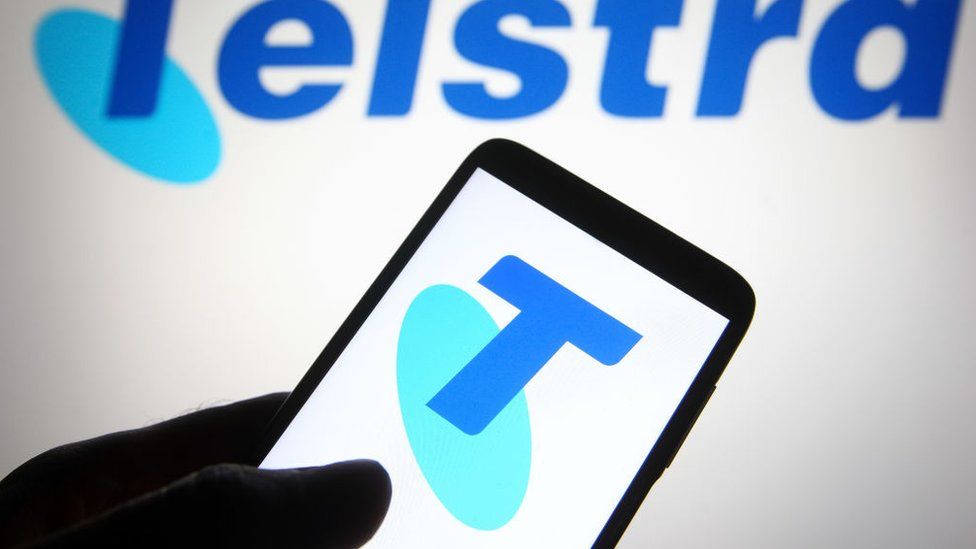 Image caption, Telstra is Australia's largest telecoms company