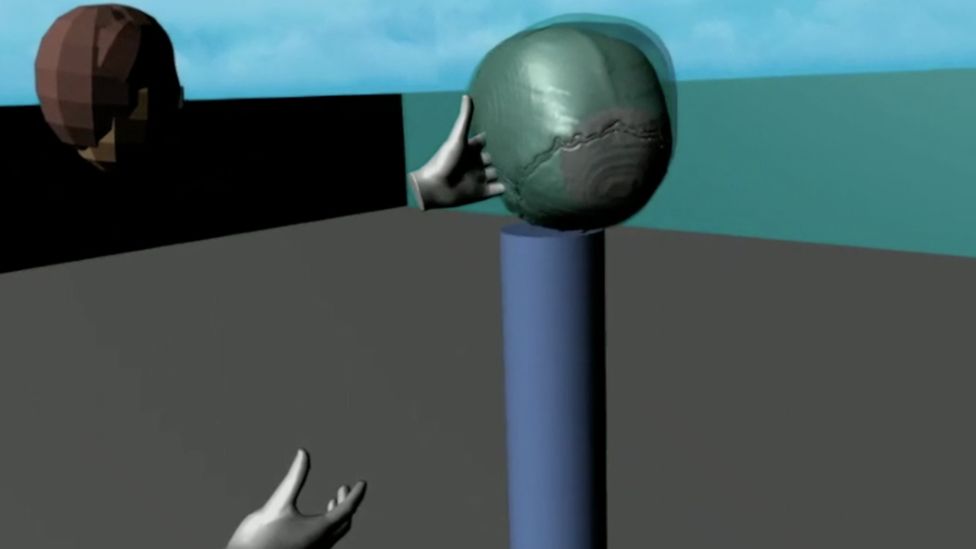 VR помогает родителям визуализировать детскую операцию 3 VR-среда показывает текущую форму головы Арчи (серый цвет) и прогнозируемые изменения после операции (зеленый цвет).