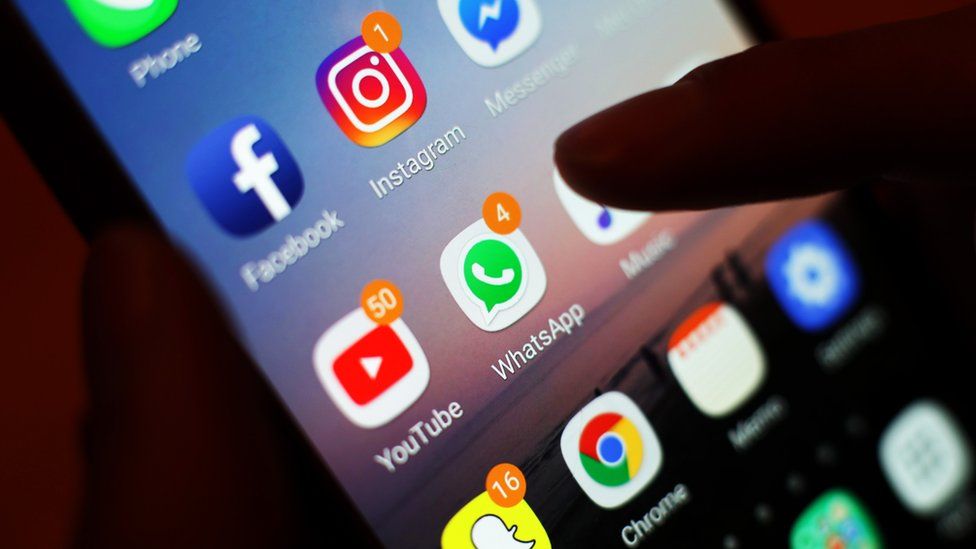 Image caption, The Online Safety Bill aims to regulate social media firms