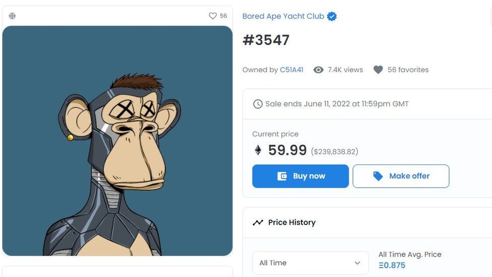 Скучающая обезьяна под номером 3 547 была перепродана почти за $250 000