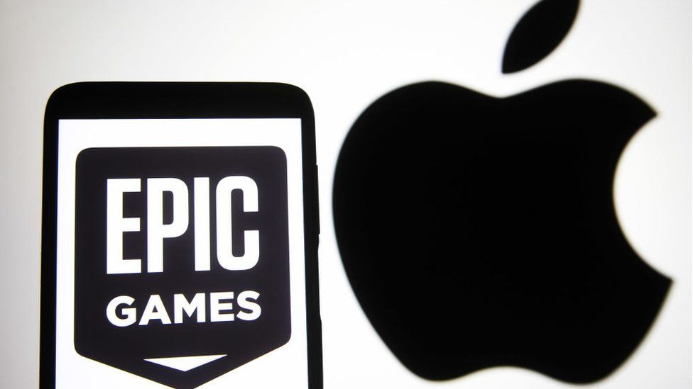 Apple and Epic Game logos