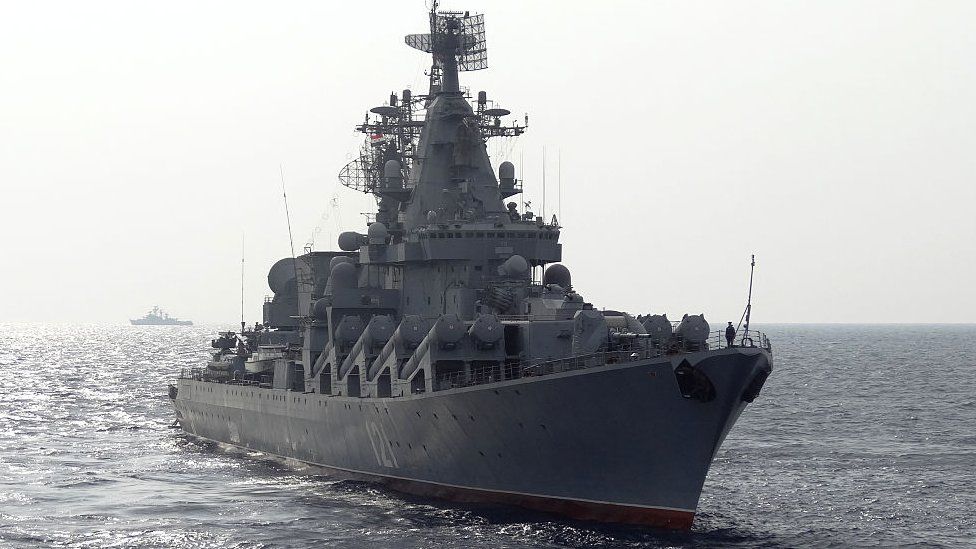 Корабль "москва" патрулирует Средиземное море у берегов Сирии