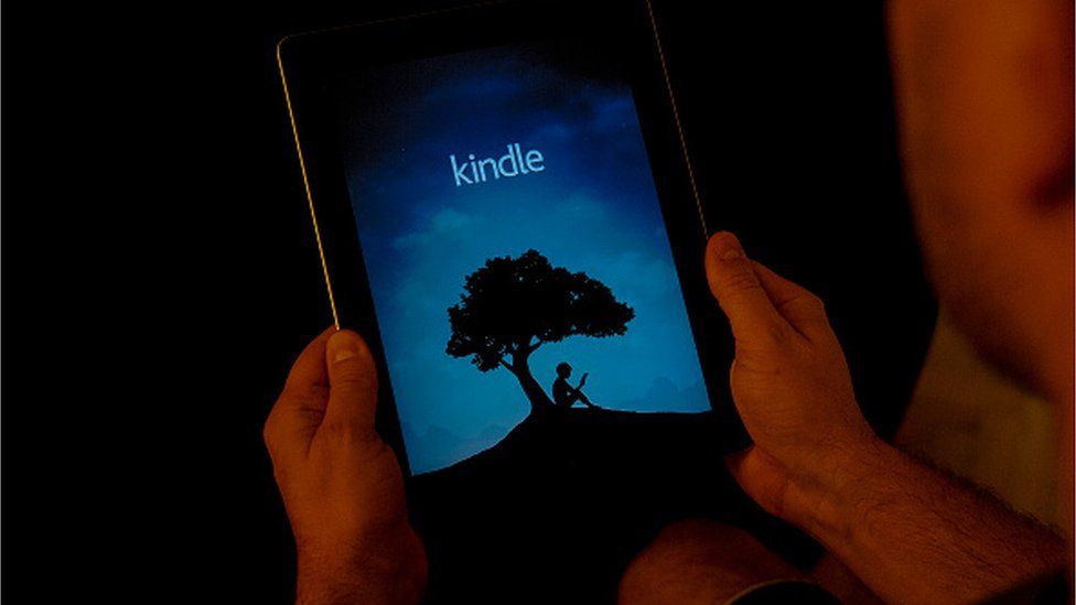 A kindle in hands