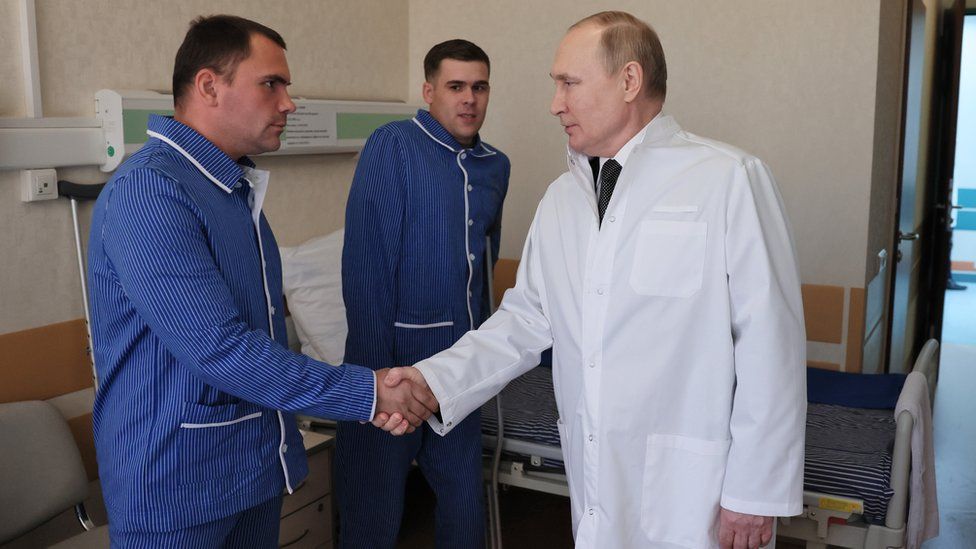 , The Russian leader was said to have visited Mandryk central military hospital in Moscow