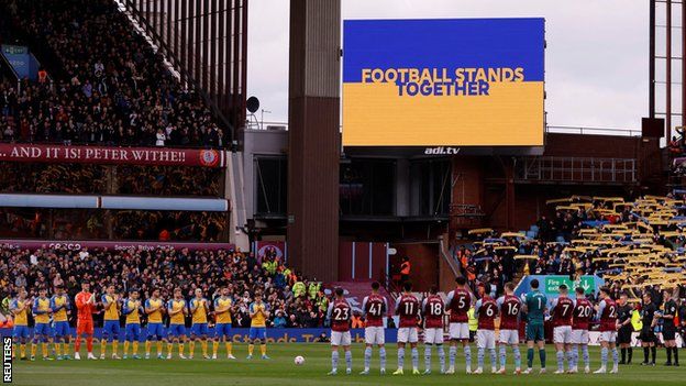 , There were shows of support for Ukraine across Premier League games last season