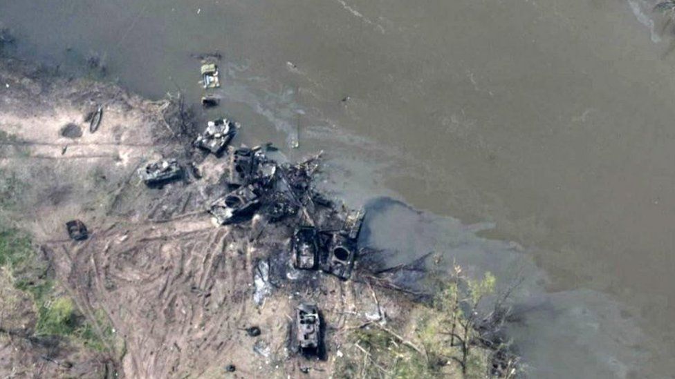 , Russian units were destroyed as they tried to cross the river in May