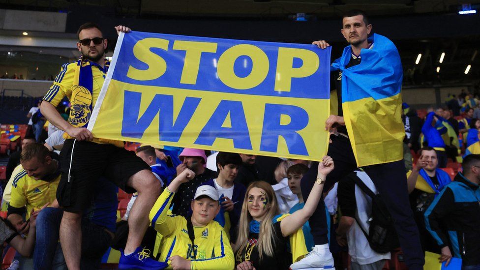 Ukrainian fans at Wednesday night's match