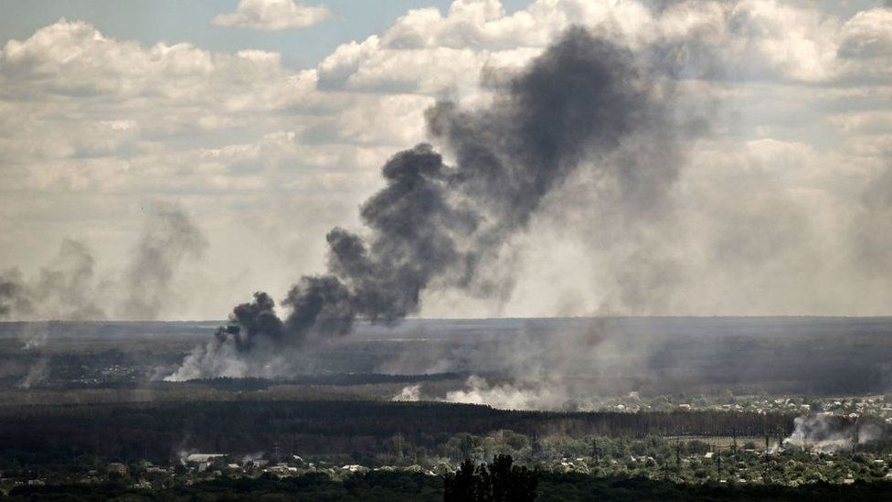 , Smoke over Severodonetsk this week