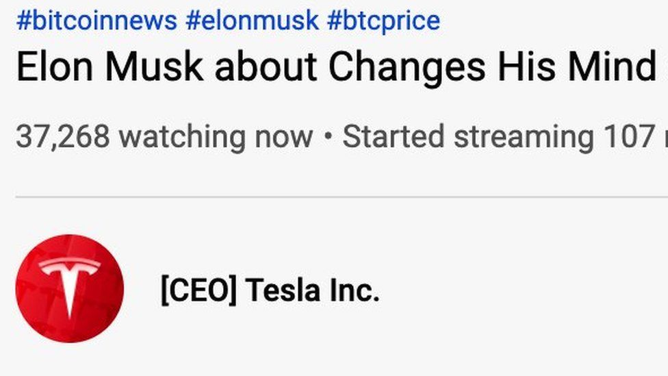 , Hackers change the name and profile of YouTube channels to Tesla to make them look legitimate