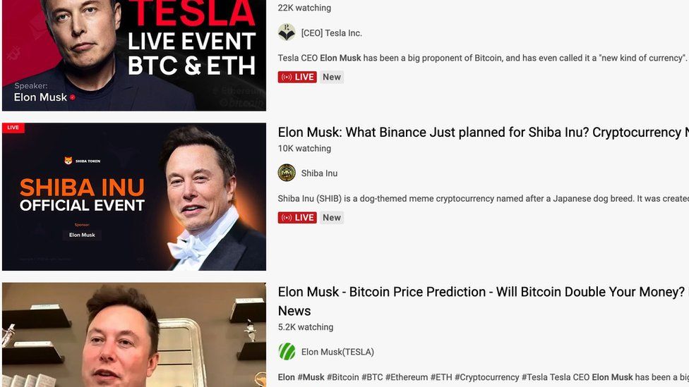 , Dozens of fake Musk livestreams appear on YouTube daily