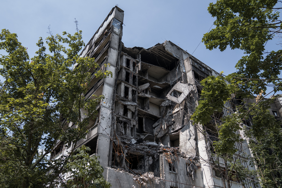 , Multi-storey gashes have been torn in the apartment buildings around Saltivka. They will have to be destroyed
