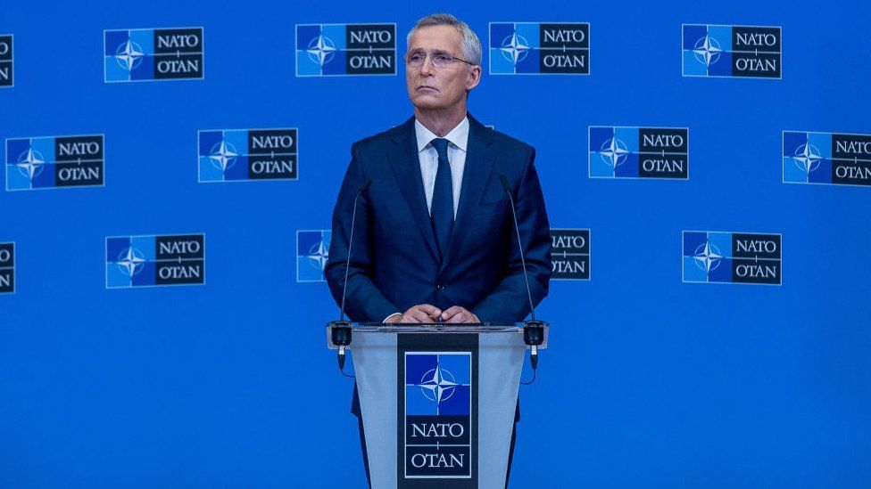 , Nato's secretary-general speaking after a meeting with the military alliance's defence ministers on 16 June