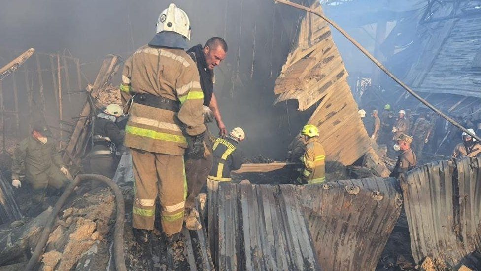 Кременчуг, Сотни пожарных были задействованы в тушении пожара, который горел в течение нескольких часов