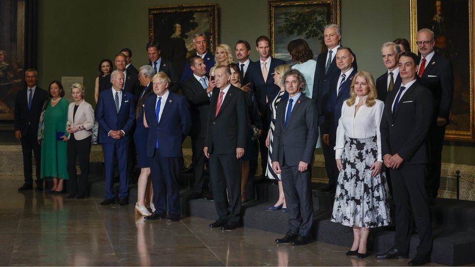, Leaders at the Nato summit in Madrid pose for a group photo on 29 June