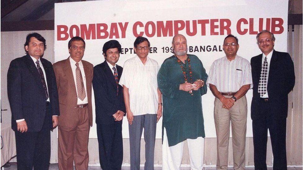 Syngal (second from right) worked with some of India's earliest internet evangelists including Bollywood actor Shammi Kapoor (third from right)