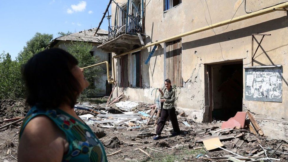 Torestk is the latest town to be hit by Russian shelling