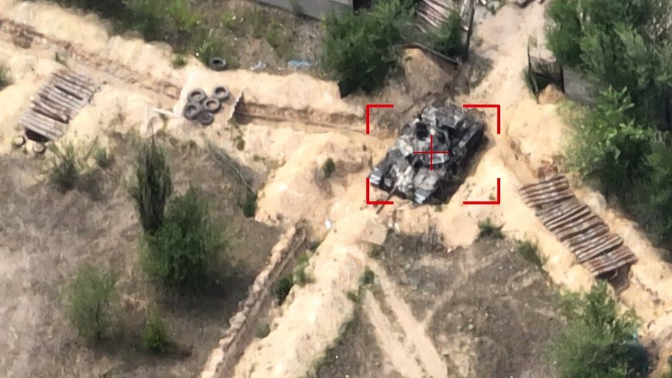 The drone pilots locate a Russian target and send its co-ordinates to the artillery unit