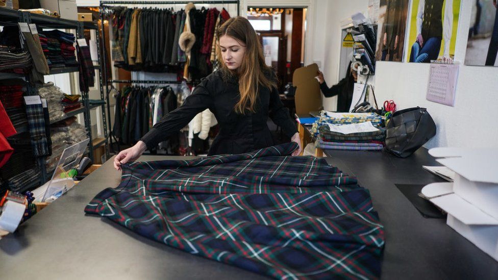 Bogdana Karlova found work at a tartan company after arriving in Scotland with her sister-in-law in March