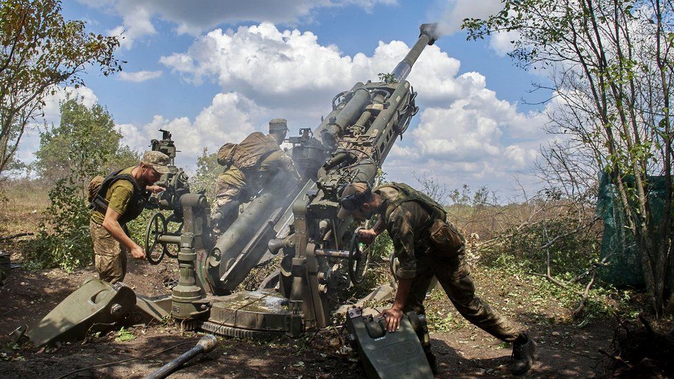 A US-made 155mm M777 towed howitzer in action in the Kharkiv region this summer