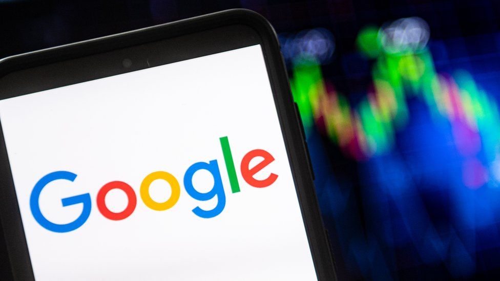 Google logo on a screen