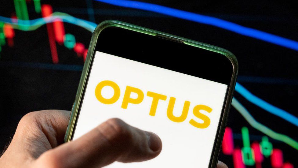 Optus on a mobile phone