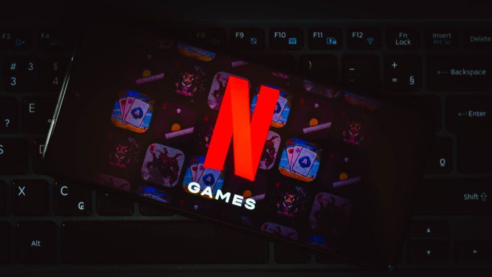 Netflix Games logo on a mobile phone