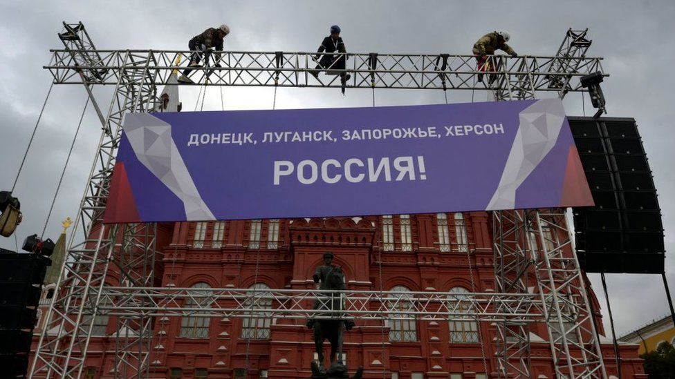 США никогда не признают попытки аннексии россией, клянется Байден 2 Четыре украинские области, находящиеся под российской оккупацией, аннексируются: Донецкая, Луганская, Запорожская и Херсонская