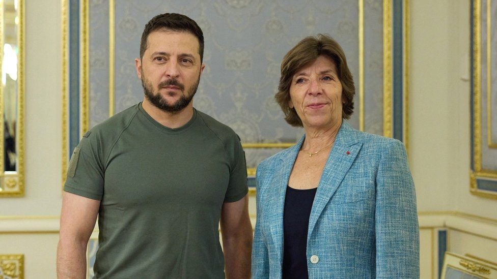 French Foreign Minister Catherine Colonna discussed the supply of defence equipment with President Zelensky in Kyiv