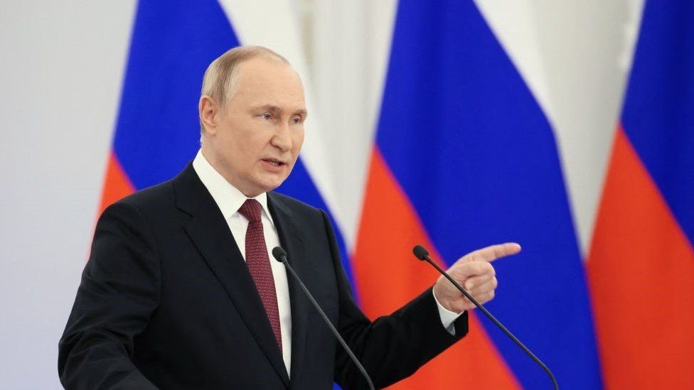 Mr Putin said he would "calmly develop" the annexed territories