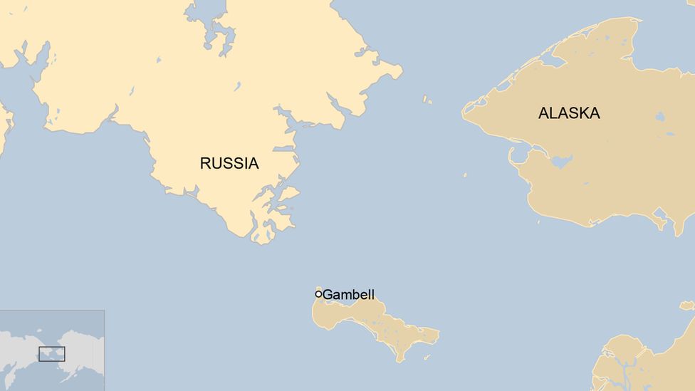 The village of Gambell, on St Lawrence Island in Alaska, is about 36 miles (56km) from Russia