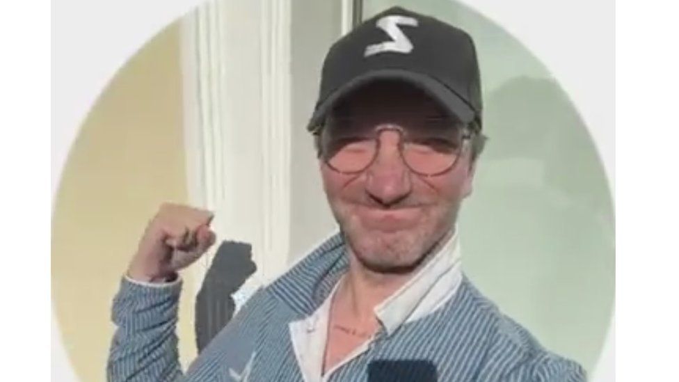 Anton Krasovsky of Russian state TV posted a video of himself apparently celebrating the latest strikes across Ukraine
