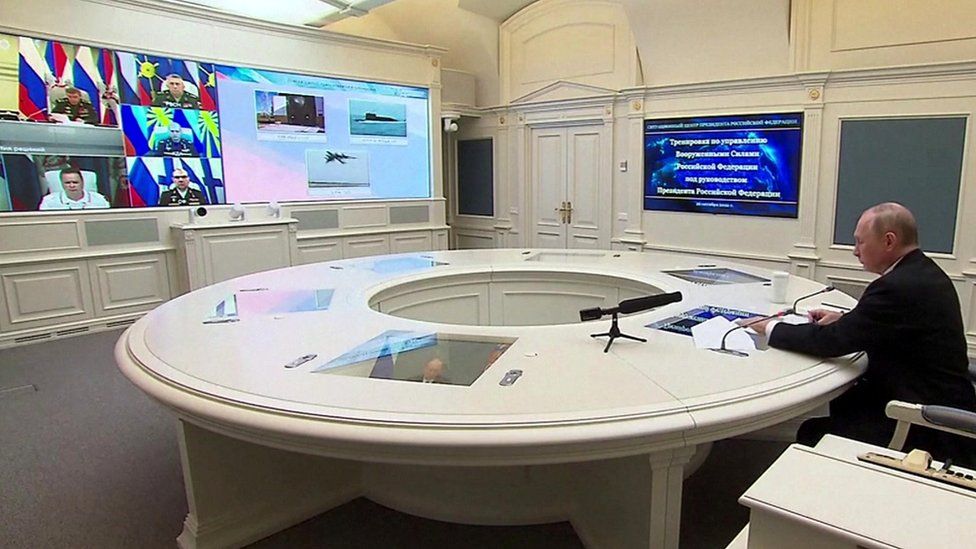 President Putin watched the nuclear drills via video link