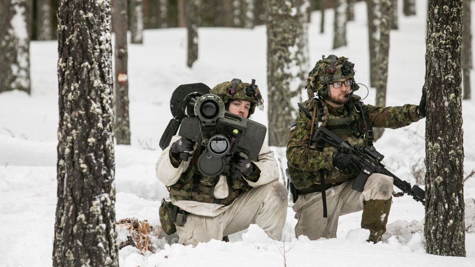 Members of the Estonian army have conducted military training together with UK soldiers