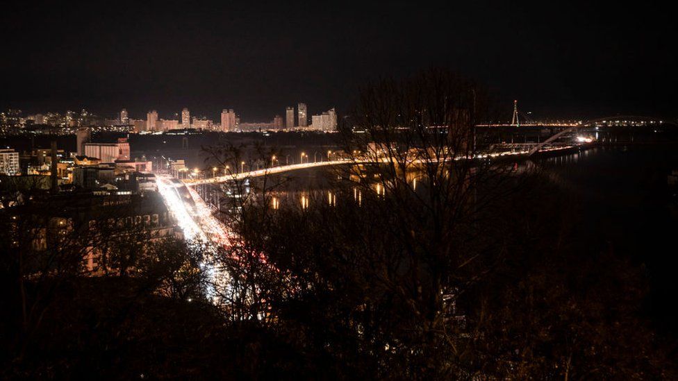 Kyiv city centre on Tuesday evening