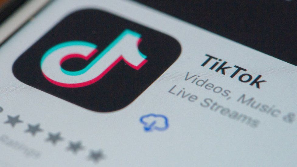 TikTok app on smartphone.