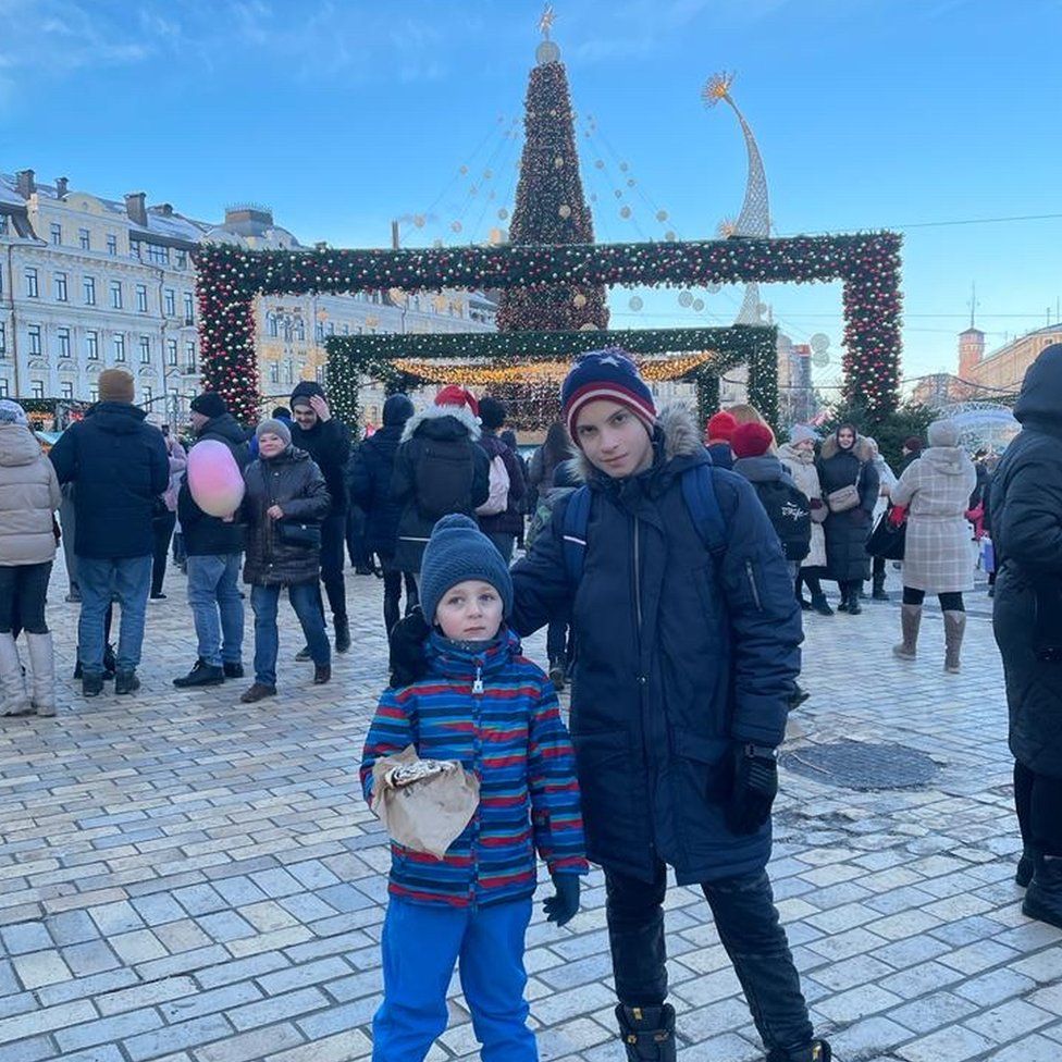Milan and Adam enjoying the festivities in the run up to Christmas in Kyiv last year
