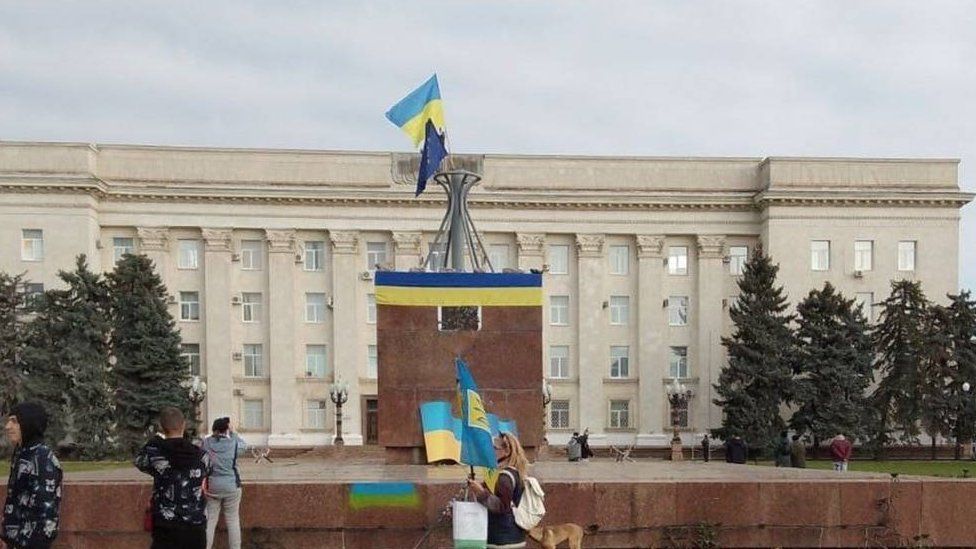 Holding on to Kherson - where Ukrainian flags now fly - has become untenable for Russia