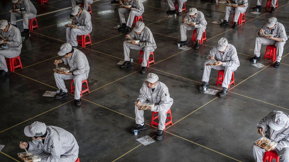Thousands of workers in China were locked in their working places during the Covid pandemic