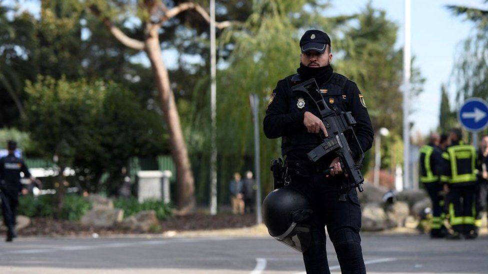 Spain tightened security around public buildings after a number of explosive devices were discovered